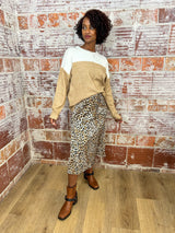 Wild One Leopard Print Midi Skirt