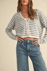 Chelsea Striped Crochet Cardigan