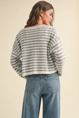 Chelsea Striped Crochet Cardigan