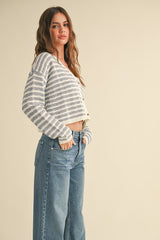 Chelsea Striped Crochet Cardigan
