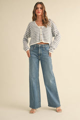 Chelsea Striped Crochet Cardigan