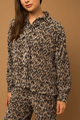 Waiting For You Leopard Plisse Top
