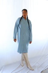 Luna Long Denim Button Up Shirt Dress