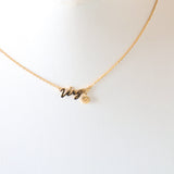 Gold Cursive Zodiac Necklace