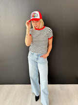 Almost There Striped Knit Top