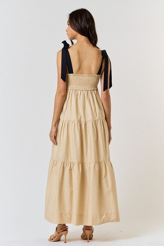 Happily Yours Bow Tie Maxi Dress