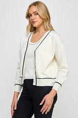 Jackson Contrast Trim Cardigan