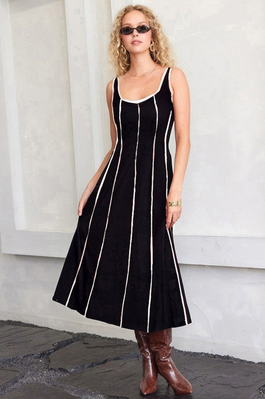 chinese dress ladies Striped Linen Dress main image 0