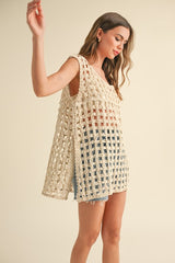 Vacay Mode Oversized Netted Top