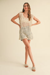 Vacay Mode Oversized Netted Top