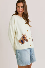Horsin' Around Cardigan Sweater