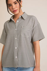 Be The One Seersucker Button Down Top