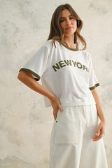 New York Faded Crop Tee