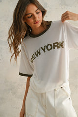 New York Faded Crop Tee