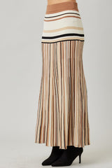 Mocha Lines Maxi Skirt
