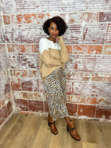 Wild One Leopard Print Midi Skirt