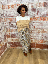 Wild One Leopard Print Midi Skirt