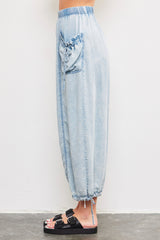 Head In The Clouds Washed Denim Pant