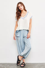 Head In The Clouds Washed Denim Pant