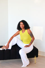 Georgia White Palazzo Jean