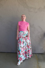 Bali Floral Print Full Maxi Skirt