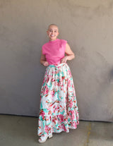 Bali Floral Print Full Maxi Skirt