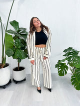 Santa Barbara Striped Linen Button Up Top