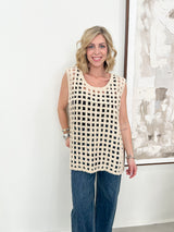 Vacay Mode Oversized Netted Top