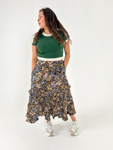 The First Bloom Ruffle Midi Skirt