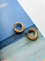 Winding Road Twist Beaded Hoops