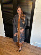 Multitone Button-Front Trench Coat/Dress