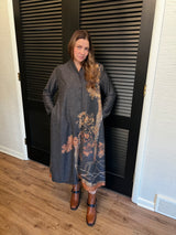 Multitone Button-Front Trench Coat/Dress