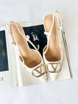 Clementine White Slingback Heel