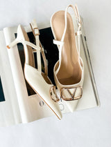 Clementine White Slingback Heel