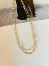 Dora Gold and Pearl Layered Necklace