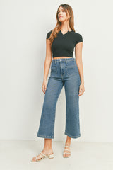 Santa Monica Patch Pocket Wide Leg Jean