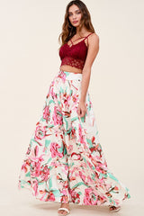 Bali Floral Print Full Maxi Skirt