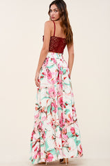 Bali Floral Print Full Maxi Skirt