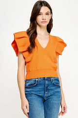 Sending Love Pleated Cap Sleeve Top