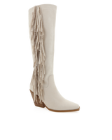 Ceylan Cream Suede Fringe Boot