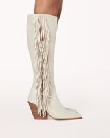 Ceylan Cream Suede Fringe Boot