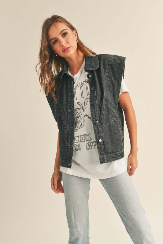 Good To Go Washed Denim Vest