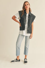 Good To Go Washed Denim Vest
