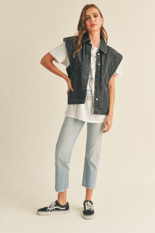 Good To Go Washed Denim Vest
