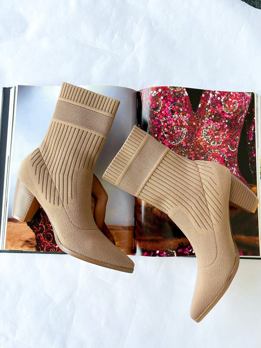Sienna Ribbed Sock Bootie