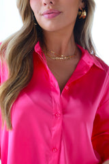 Go Easy On Me Satin Button Up