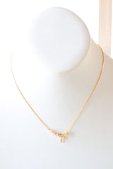 Pretty Bow Gold and Pearl Necklace