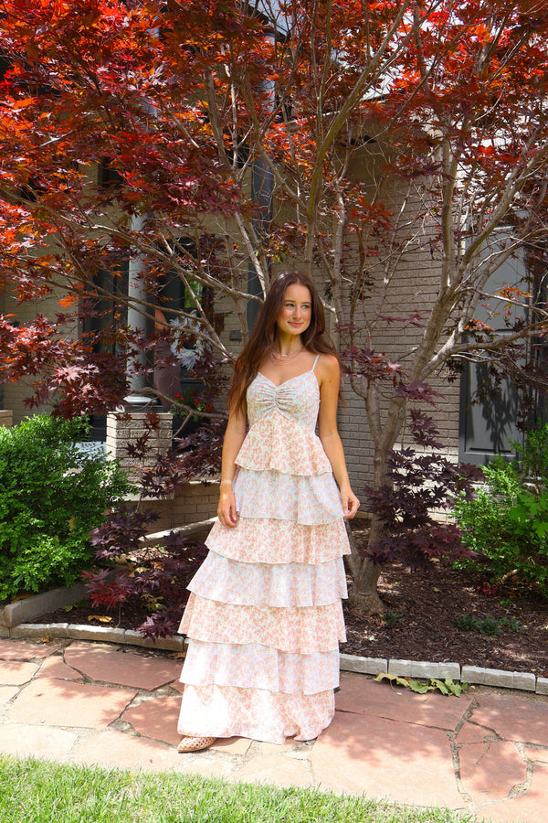 Georgina Floral Print Tiered Maxi Dress