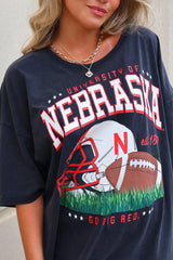 Nebraska Vintage Oversized Tee