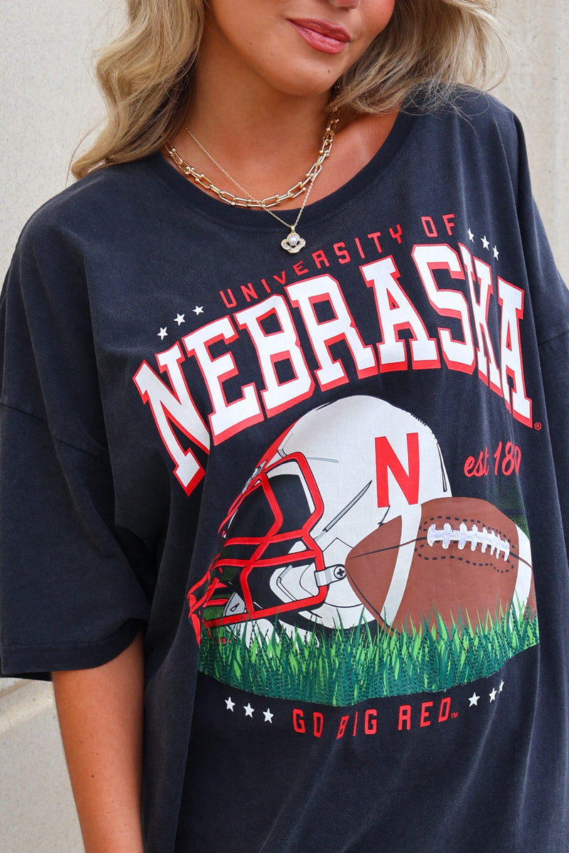 Nebraska Vintage Oversized Tee